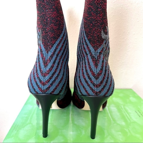 NWT Sam Edelman Fenya Embroidered logo sock booties heels womens size 5 - Picture 8 of 11
